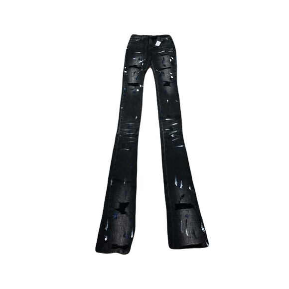 Si Tu Veux Marc Jeans Black Wash Superstack Mens Size 30 - Picture 3 of 5